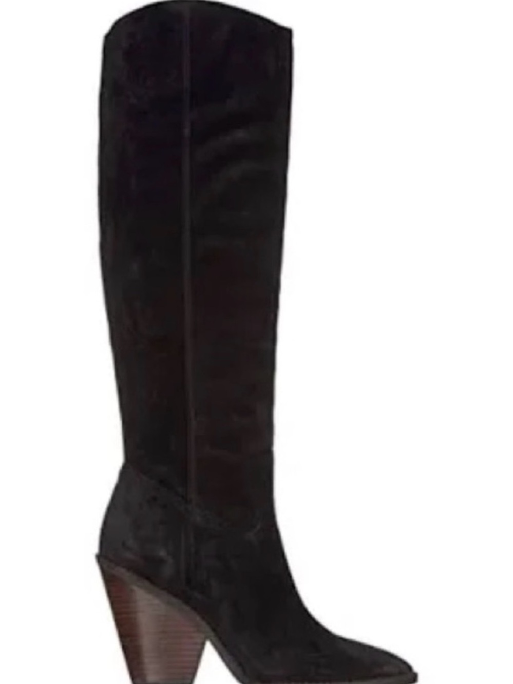 Sam Edelman Black Suede Over-the-Knee Western Boots - Picture 2 of 6